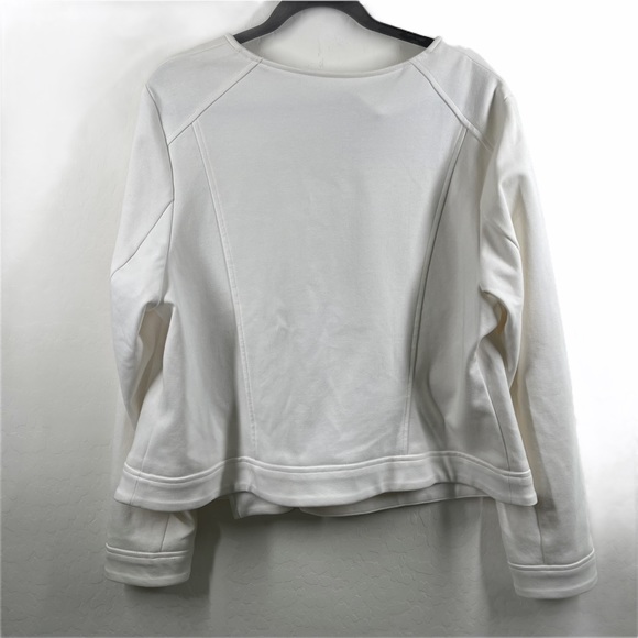 Lane Bryant Jacket 20 White Black Bomber Zipper - Picture 9 of 9